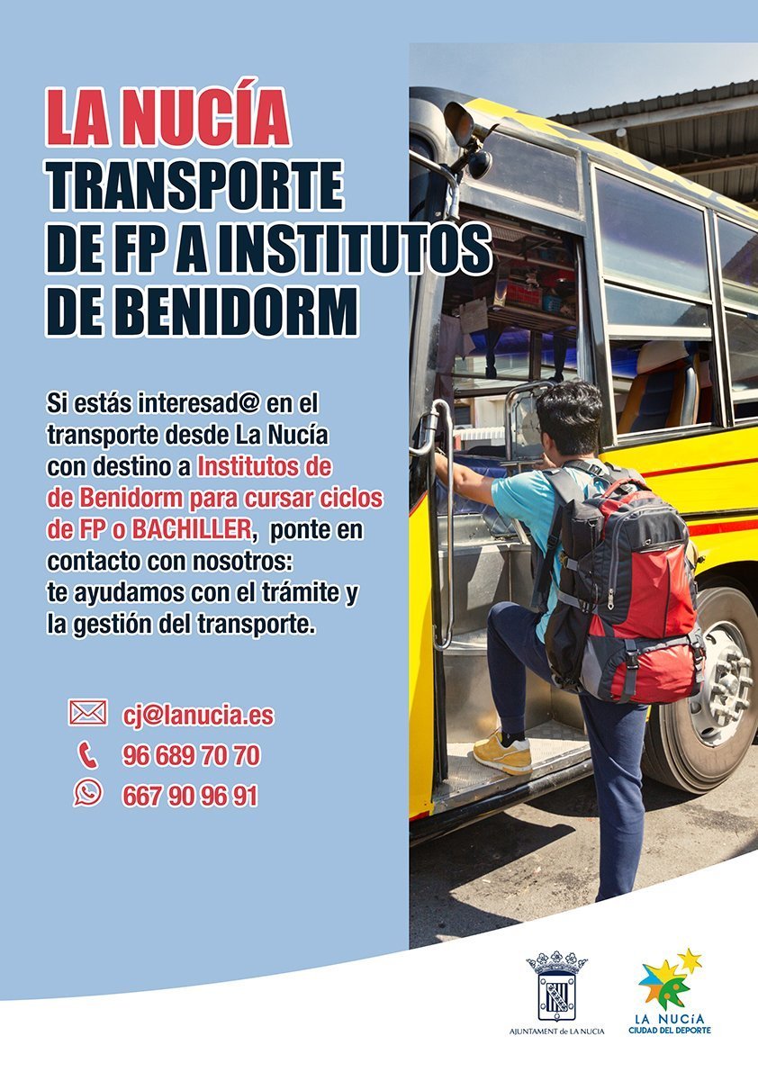 La Nucía organiza un autobús de F.P. a Benidorm