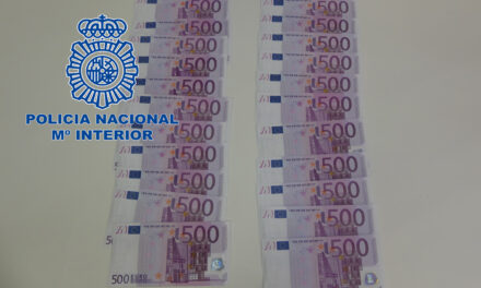 Detenido con 11.000 euros en billetes falsos de 500 en Benidorm