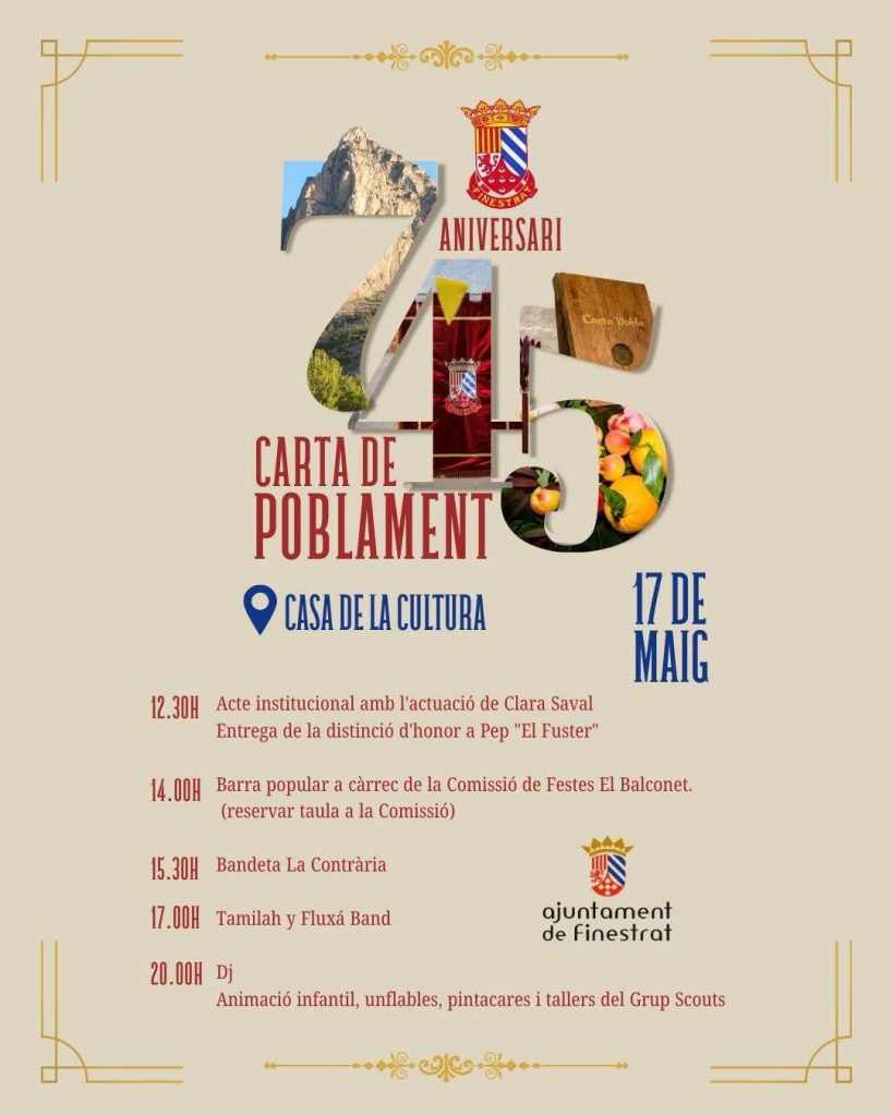 Finestrat aprueba por pleno el otorgamiento del «Premi Carta Pobla» a Pep el Fuster 0