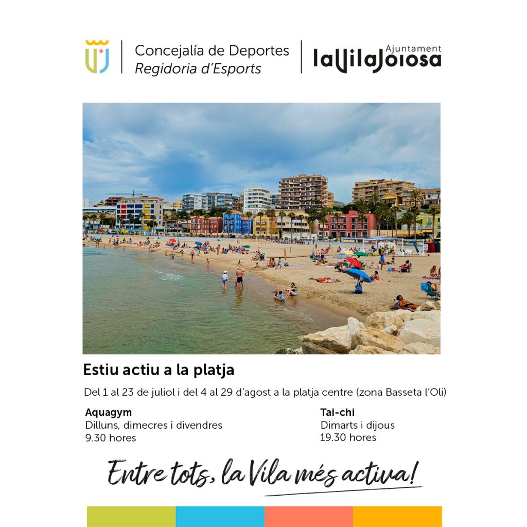 El Ayuntamiento de Villajoyosa ofrece actividades deportivas gratuitas durante el verano en la playa centro 0