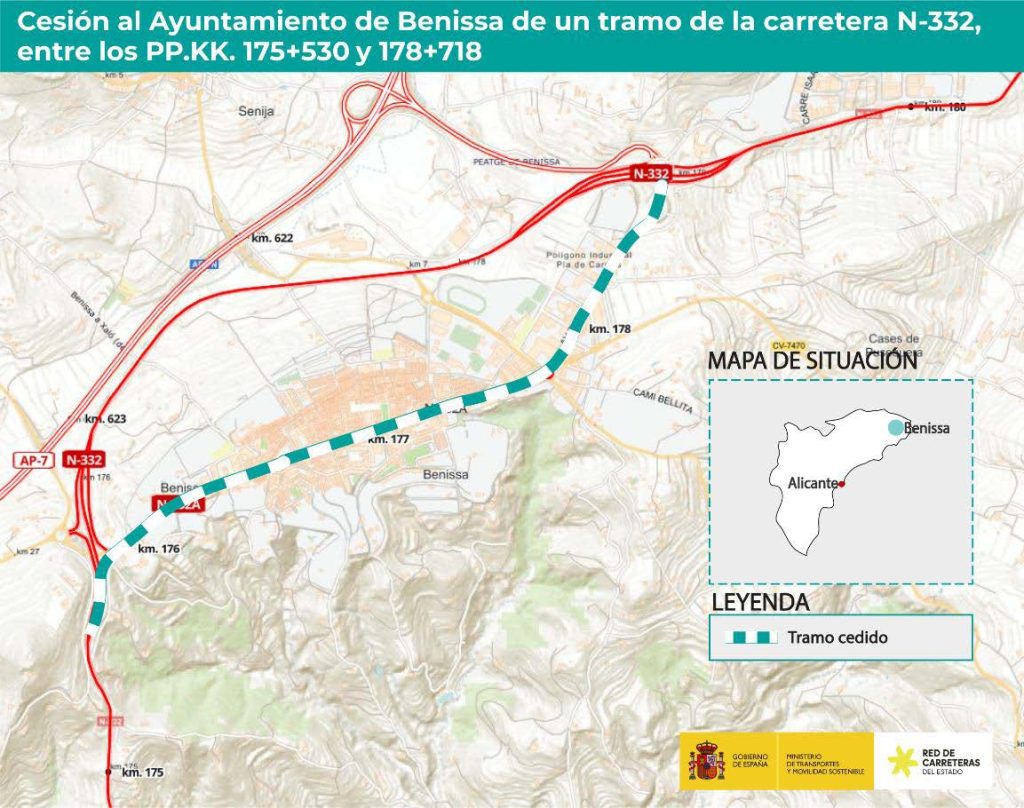 Transportes cede al Ayuntamiento de Benissa un tramo de la carretera N-332 0