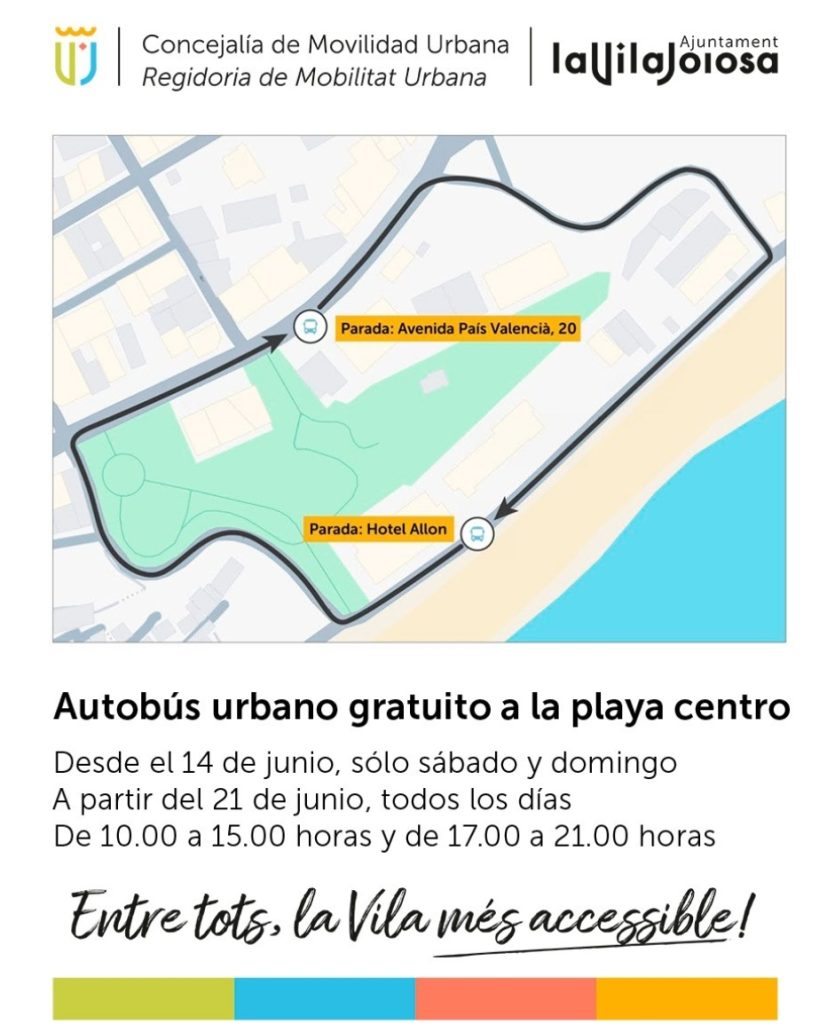 Villajoyosa autobús Playa Centro 