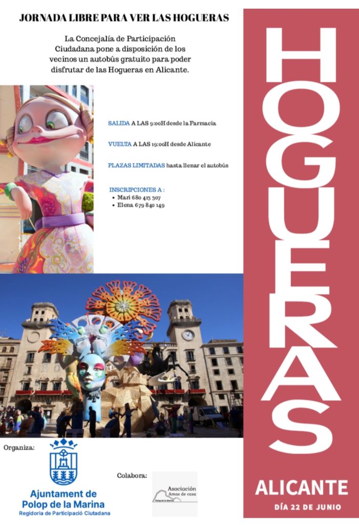 Polop celebra la Nit de Sant Joan con su tradicional hoguera y viaje a Alicante 1