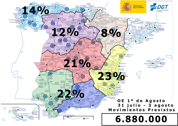La Operación Especial de Tráfico 1º de agosto prevé 6,9 millones de desplazamientos por carretera 0
