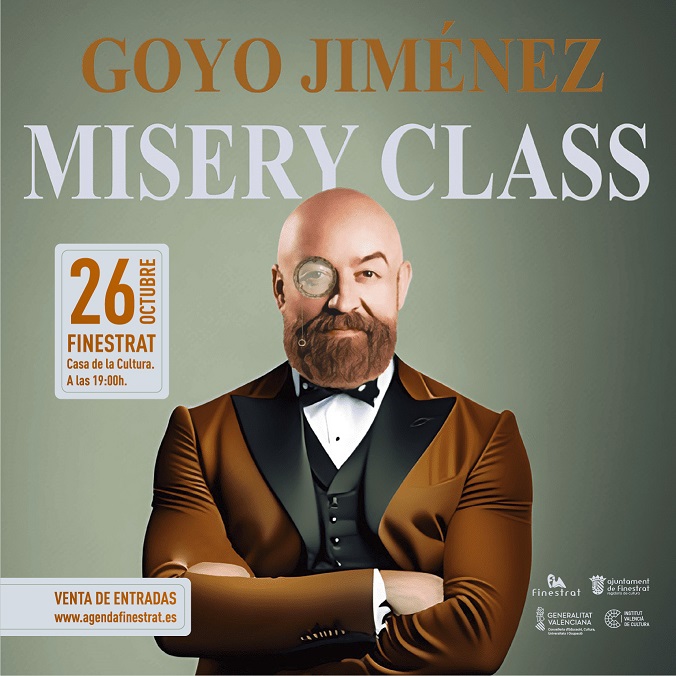Agenda cultural en Finestrat con eventos cómo el monólogo de Goyo Jiménez,el Tributo a Fito el Teatro «Germans» d’Esclafit Teatre  1