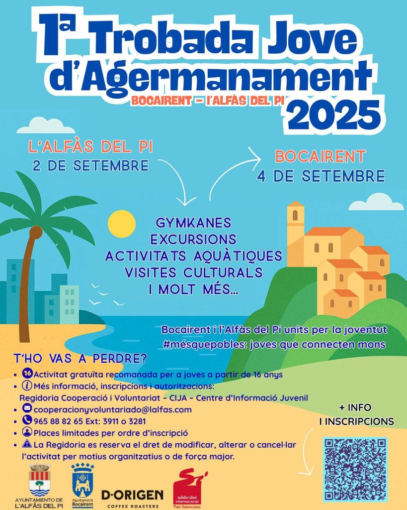 L’Alfàs del Pi acogerá la 1ª Trobada Jove d’Agermanament con Bocairent el 2 de septiembre 0