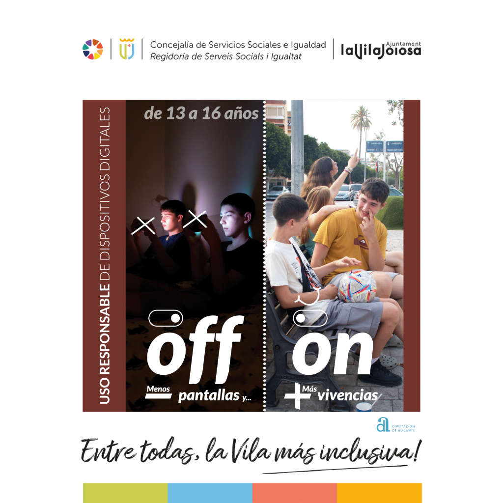 Villajoyosa logra una subvención de la Diputación de Alicante para la campaña para el uso responsable de pantallas y dispositivos digitales en la infancia 2