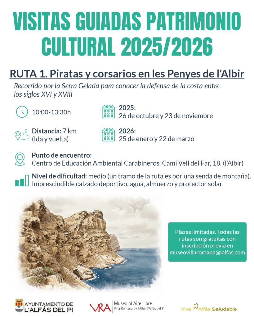 Arranca este domingo en la Serra Gelada el ciclo de visitas guiadas de l’Alfàs con la ruta ‘Piratas y corsarios’ 0