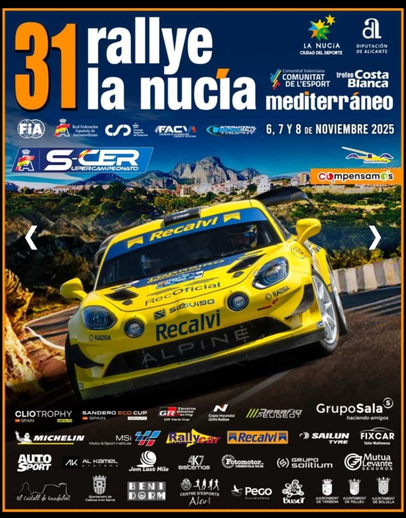 El 31º Rallye de La Nucía contará con 12 tramos y 161 km de competición 0