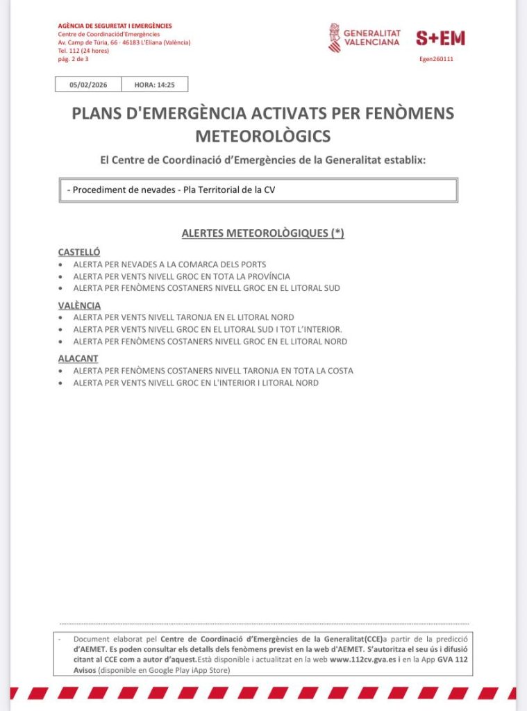 Emergencias advierte: nuevo episodio de viento y fenómenos costeros en nivel naranja