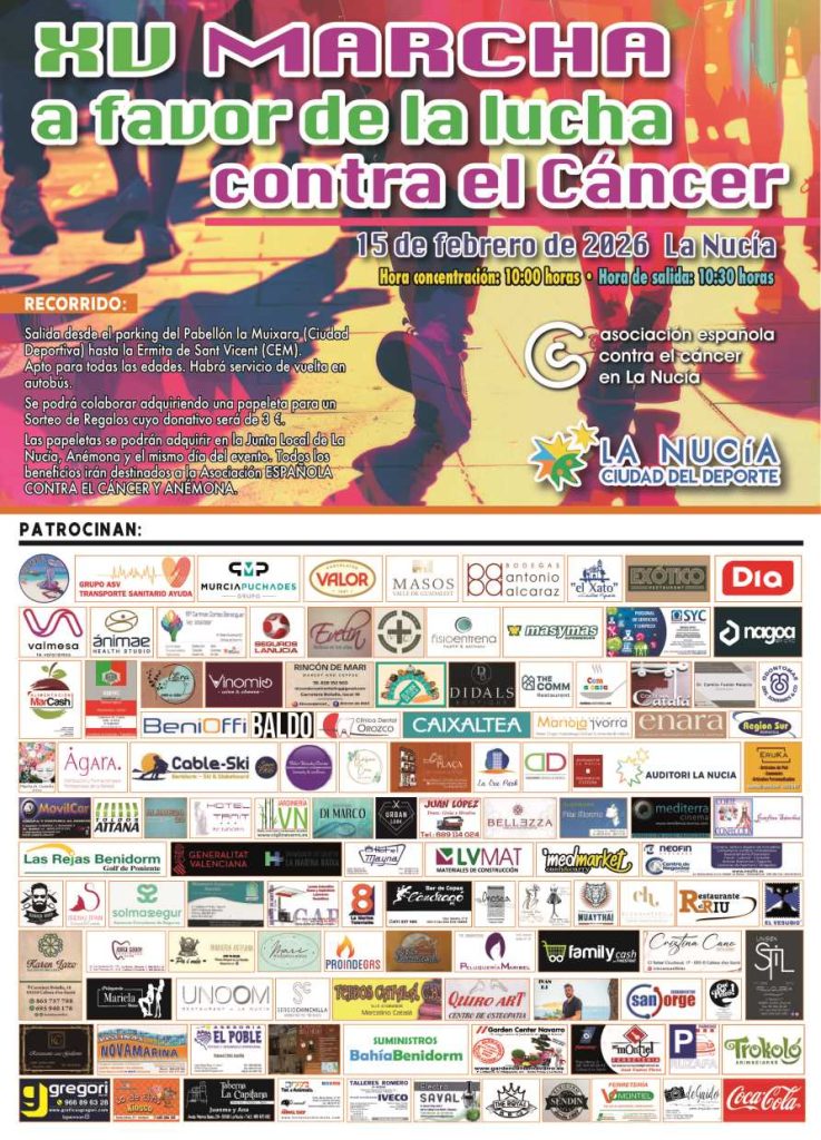 Este domingo La Nucía caminará contra el Cáncer con la marcha solidaria