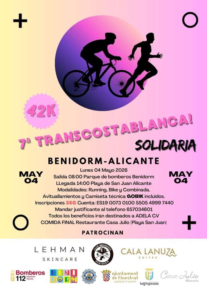 La 7ª Transcostablanca Solidaria volverá a unir Benidorm y Alicante el 4 de mayo de 2026