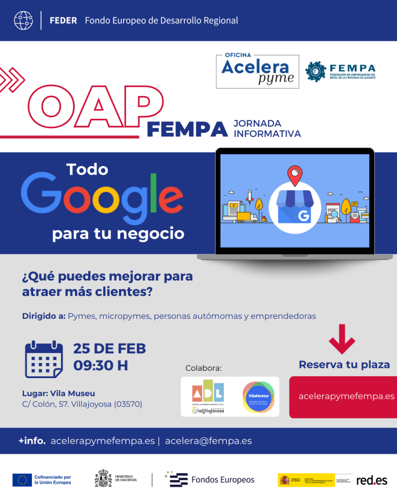 Villajoyosa impulsa cuatro jornadas prácticas para digitalizar pymes y autónomos junto a FEMPA