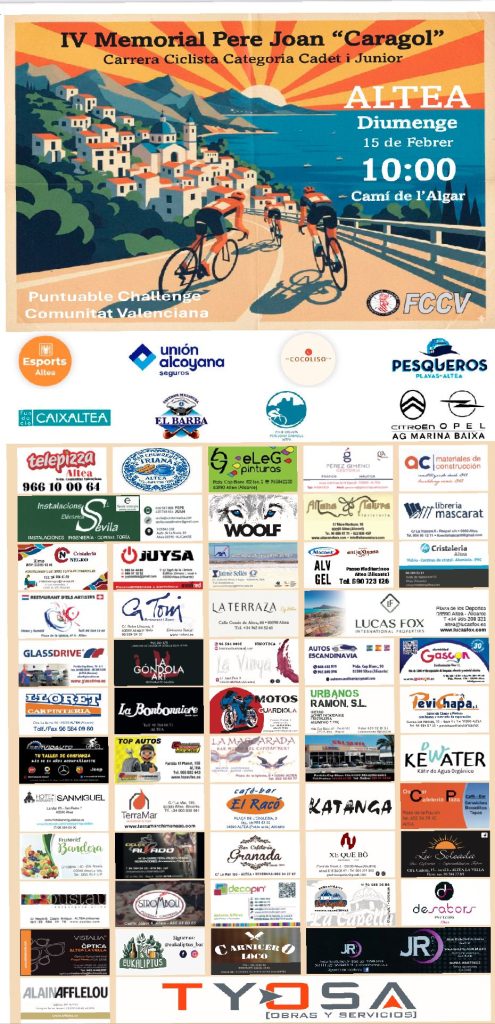 Altea reúne este domingo a más de 300 ciclistas en el IV Memorial Pere Joan Caragol