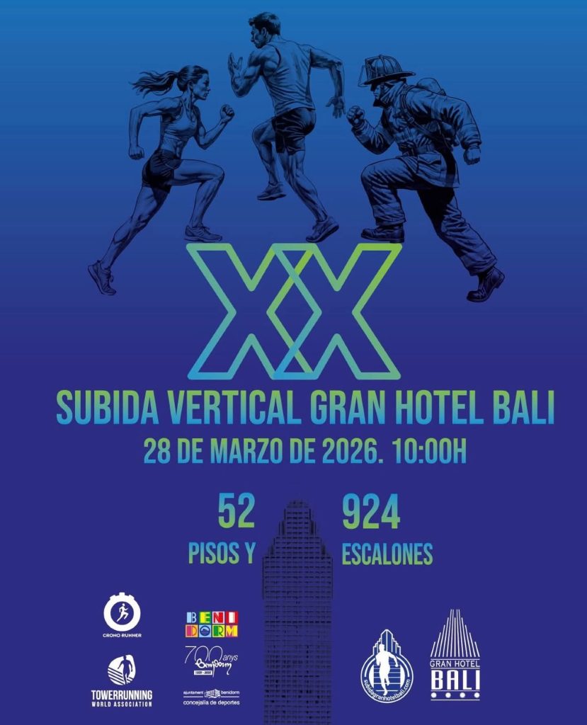 Subida Vertical Gran Hotel Bali 2026: Benidorm acoge la carrera de escaleras más espectacular de Europa
