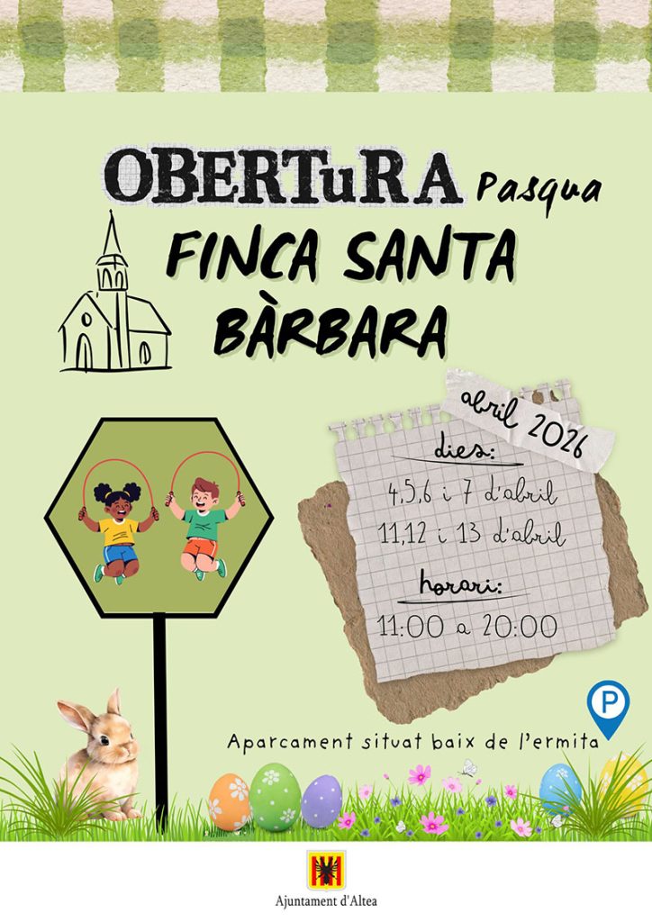 Altea abre al público la Finca Santa Bárbara por Pascua: fechas, horarios y todo lo que podrás hacer