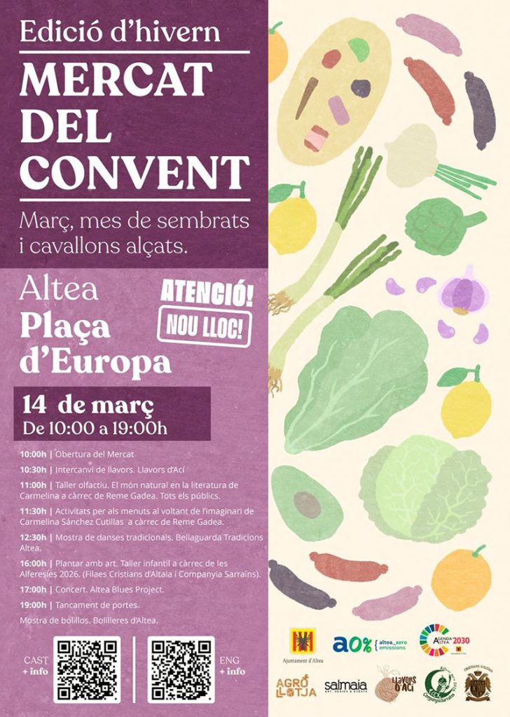 El Mercat del Convent de invierno vuelve a Altea el 14 de marzo con productos locales, talleres y música