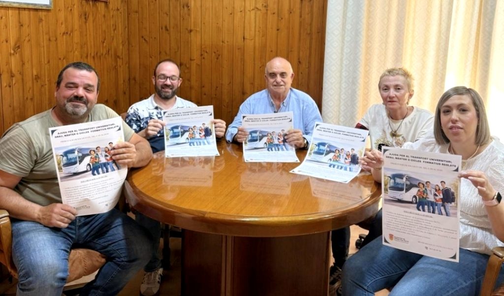 El Ayuntamiento de Callosa d’en Sarrià abre la convocatoria de ayudas al transporte para estudiantes universitarios y de ciclos formativos del curso 2025/2026