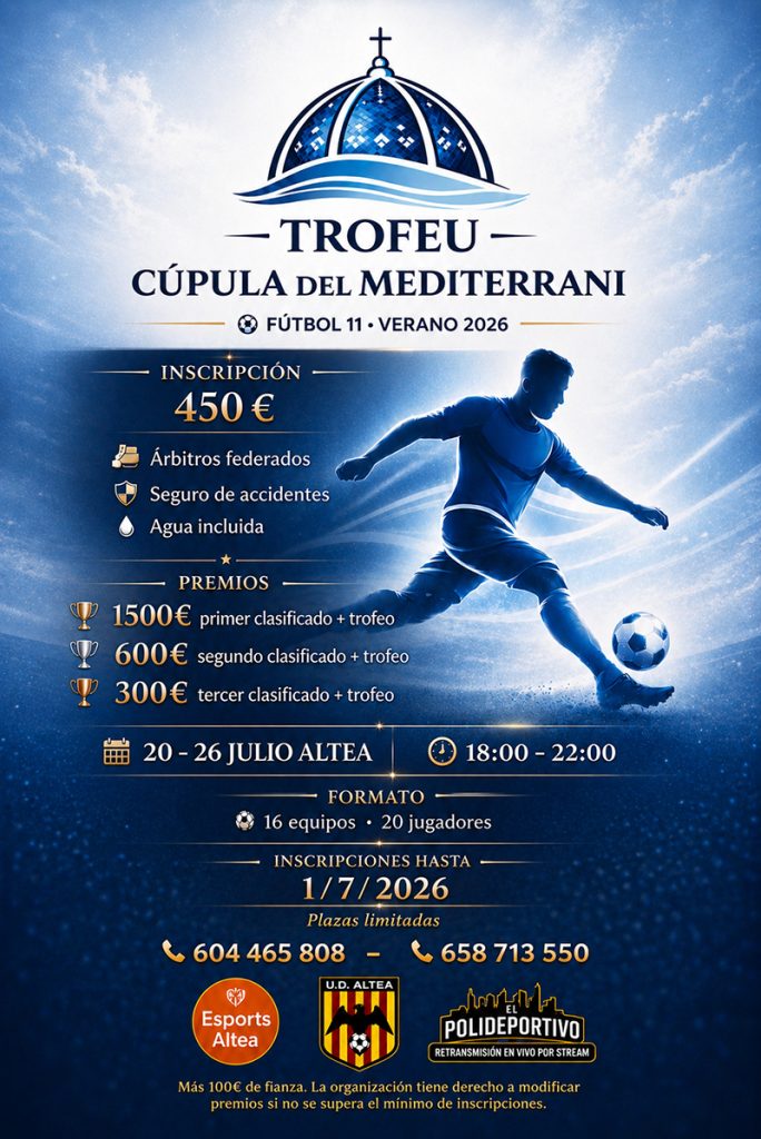 Altea impulsa el “Trofeu Cúpula del Mediterrani” de fútbol 11 en categoría absoluta este verano 1