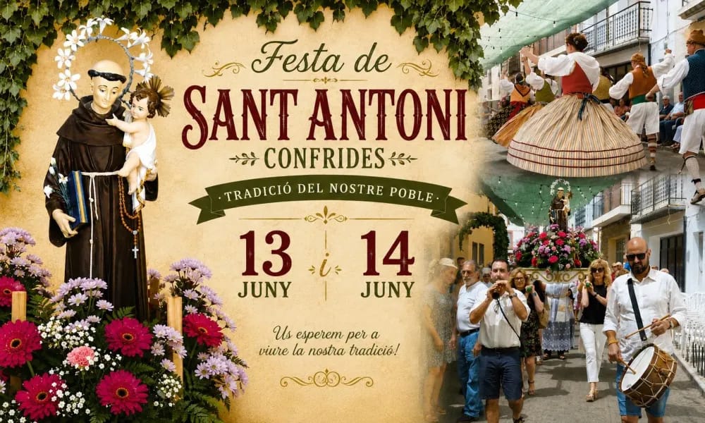 Confrides celebrará la tradicional Festa de Sant Antoni los días 13 y 14 de junio