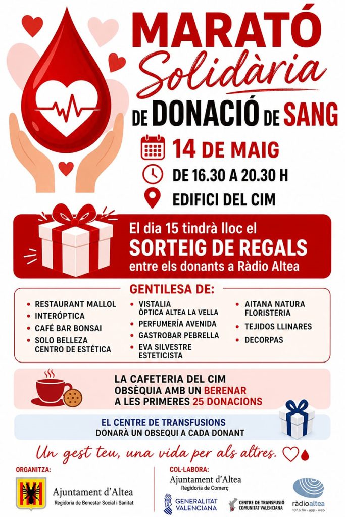 Comercios y restaurantes se unen al Maratón Solidario de Donación de Sangre en Altea 1