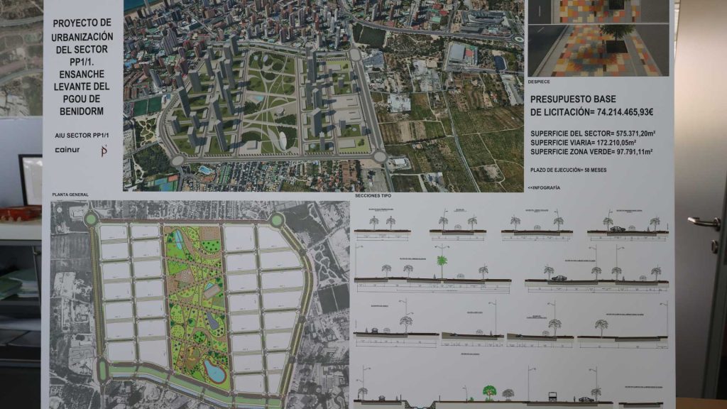 El nuevo proyecto de urbanización del Ensanche Levante de Benidorm fija una inversión de 74,2 millones de euros