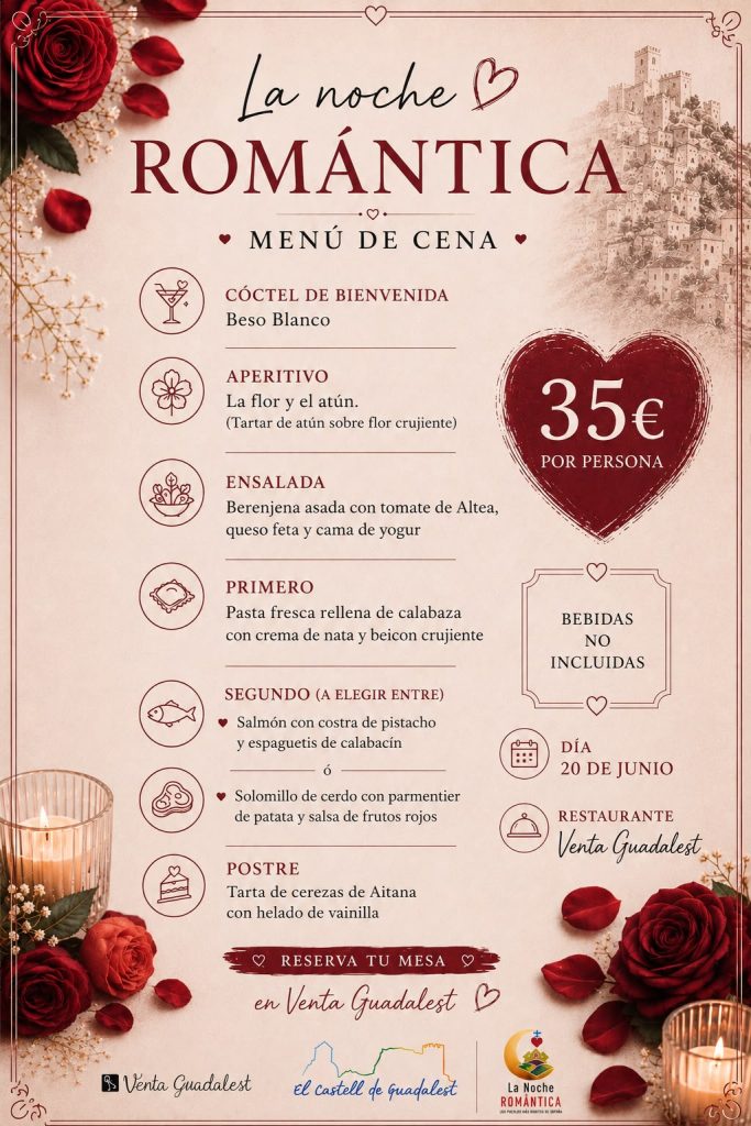 El Castell de Guadalest se prepara para vivir La Noche Romántica 2026 con música en directo, decoración especial y gastronomía 3