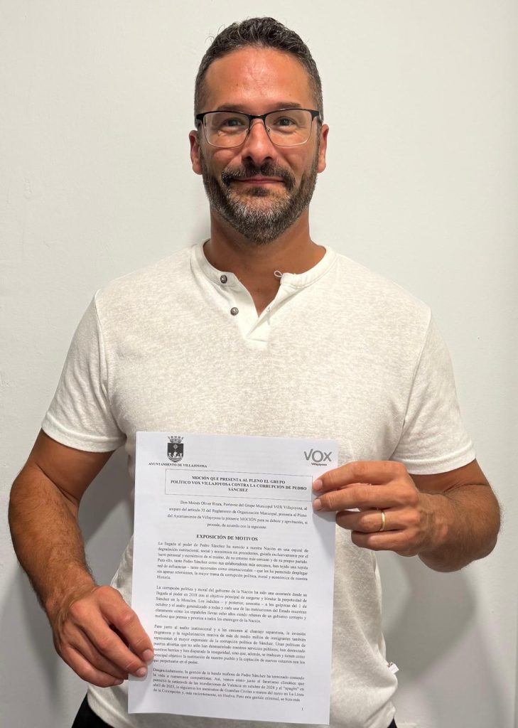 VOX Villajoyosa llevará al pleno una moción contra la corrupción del Gobierno y otra para eliminar una tasa municipal