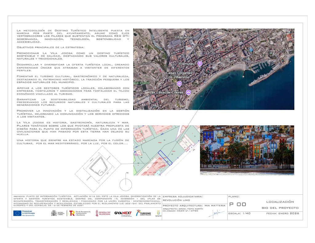 Proyecto técnico del futuro punto de información turística en el Parque Pub Kiboko de Villajoyosa.