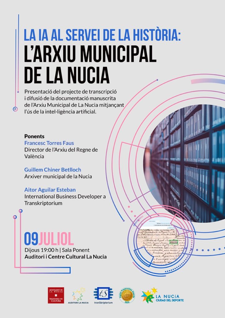 La Nucía celebra mañana su 321 aniversario poniendo en valor su Archivo Histórico y presentando un proyecto de Inteligencia Artificial