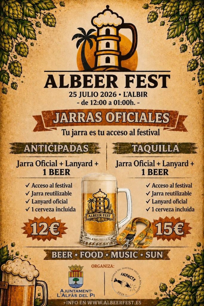 Albeer Fest llega a l’Alfàs del Pi con más de 30 cervezas y 10 empresas gastronómicas el próximo 25 de julio