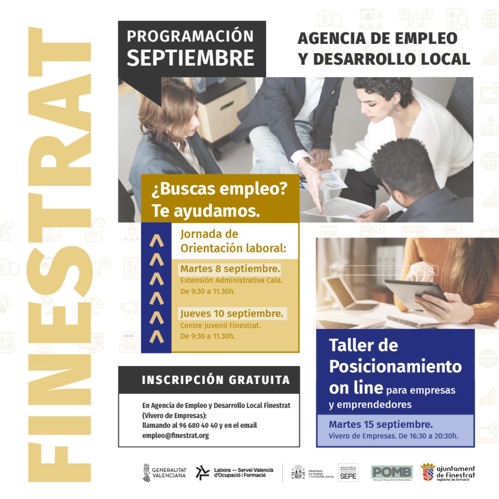 Finestrat impulsa el empleo y el talento con tres jornadas gratuitas de formación