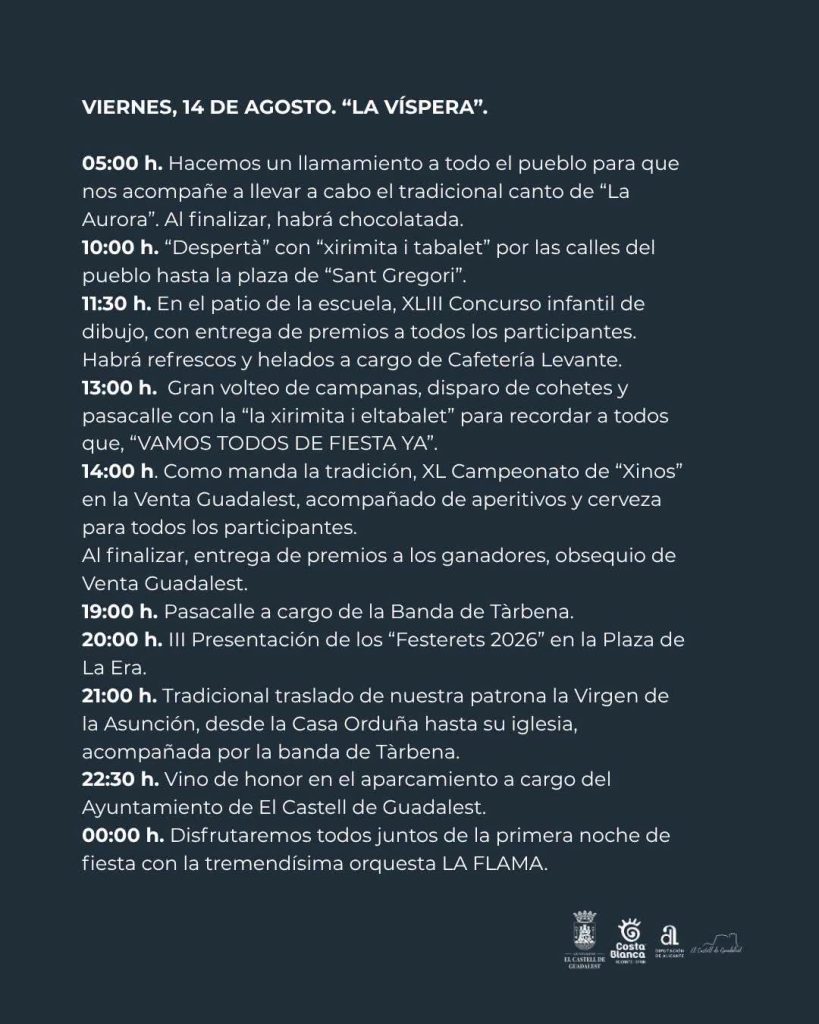 El Castell de Guadalest presenta el programa de sus Fiestas Patronales 2026 1