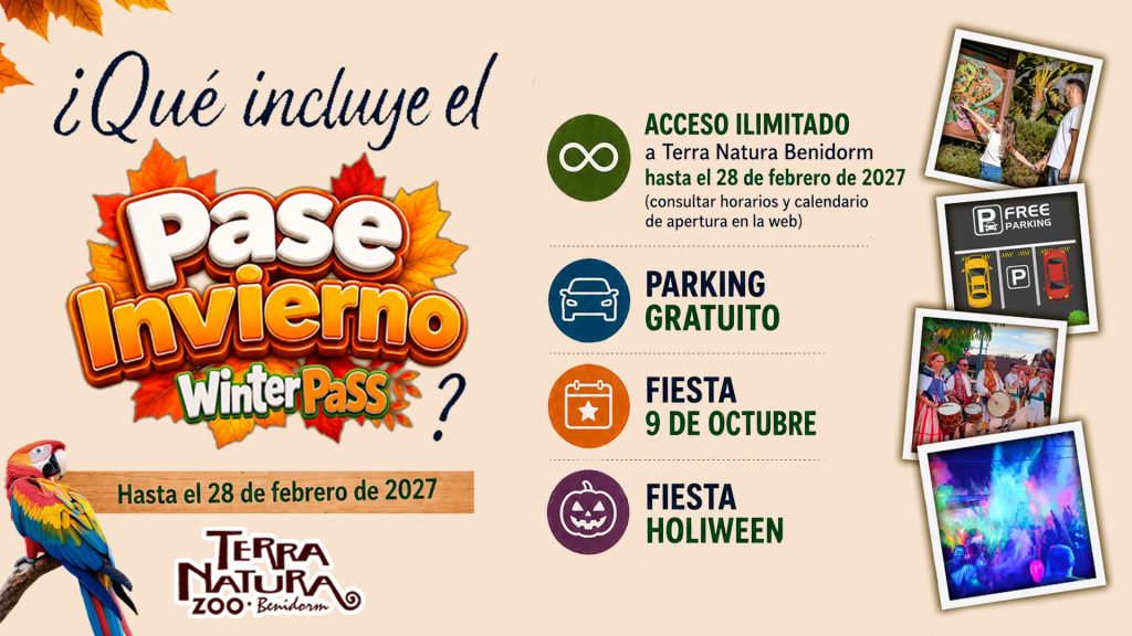 Pase de Invierno Terra Natura Benidorm: Acceso Ilimitado por 40€ 2