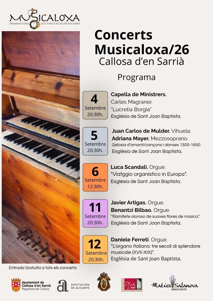 Muxicalotxa celebra su 10.º aniversario en Callosa d’en Sarrià con la actuación inaugural de Capella de Ministrers