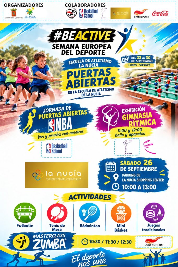 Jornada deportiva gratuita en La Nucía por la Semana Europea del Deporte