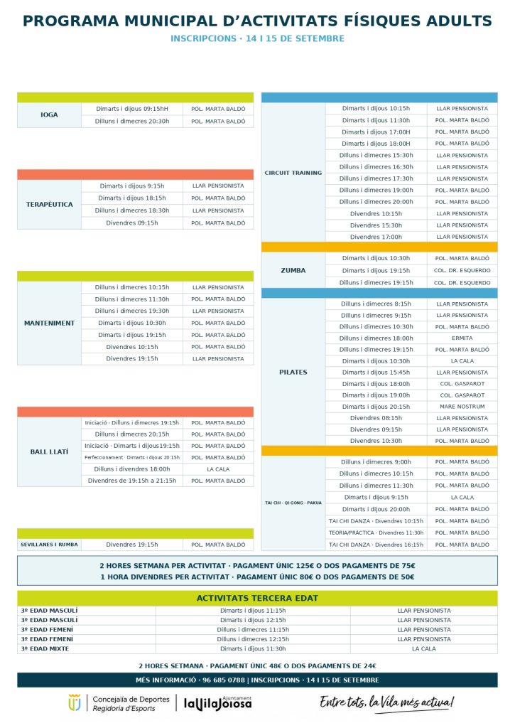 Villajoyosa presenta su programa municipal de actividades 2026-2027 con nuevas clases de sevillanas y escalada