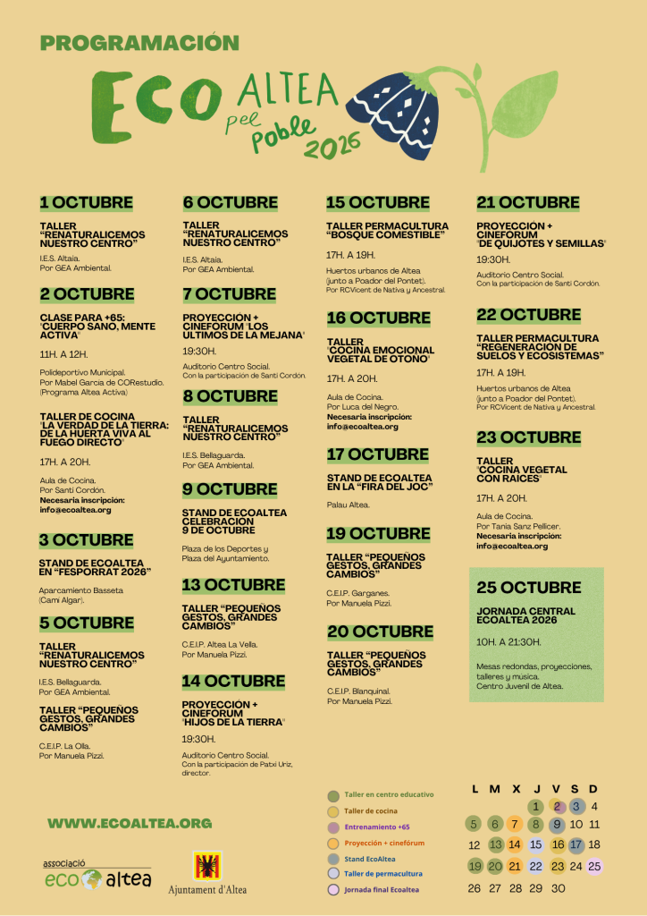 EcoAltea 2026 reinventa su formato con más de cuarenta actividades gratuitas en octubre