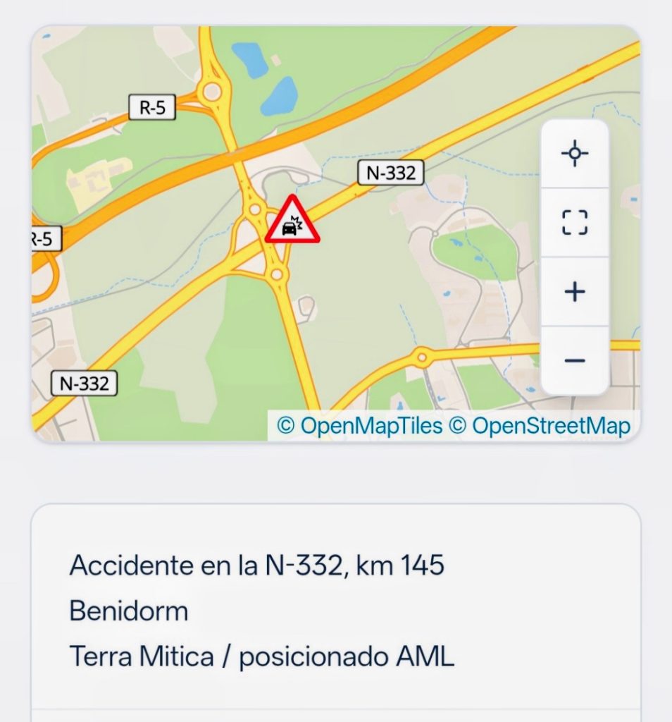 Un fallecido y una herida en un accidente de tráfico en la N-332 a la altura de Terra Mítica