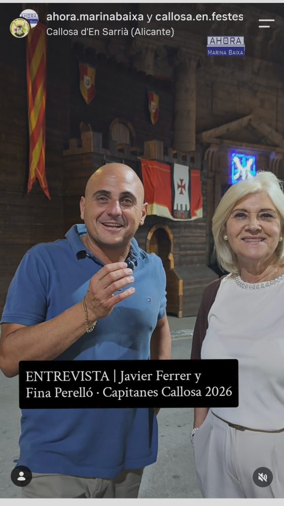 «Queremos que llegue ya el sábado»: Fina Perelló y Javier Ferrer afrontan las Capitanías 2026 de Callosa d’en Sarrià 3