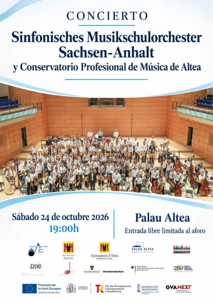 Altea reúne a jóvenes músicos de España y Alemania en un concierto gratuito en Palau Altea